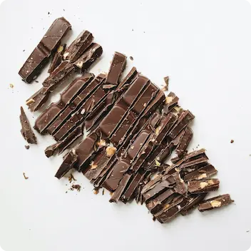 Chopped baking chocolate.