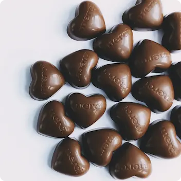 Assorted chocolate hearts
